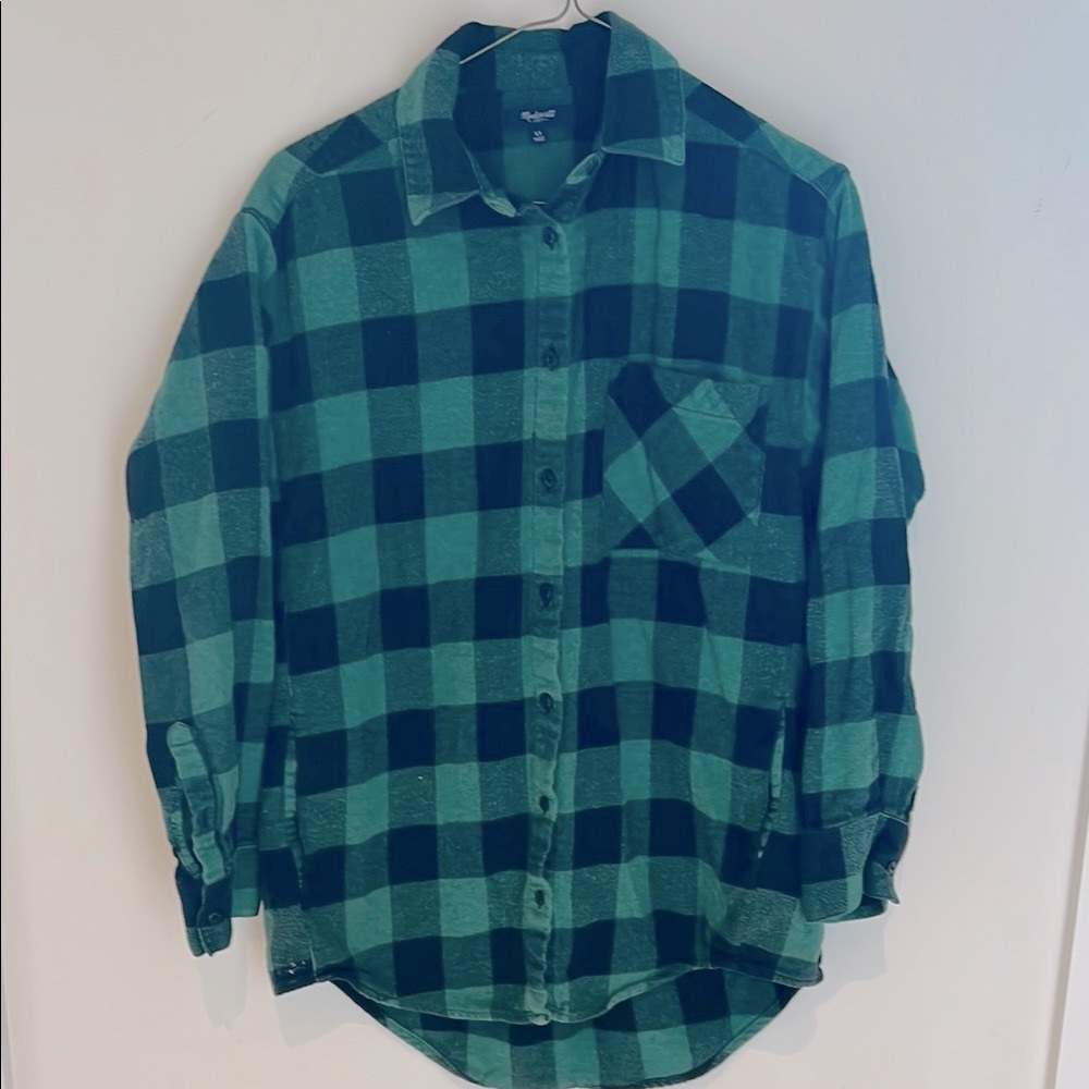 Green and Black Plaid Women’s Shirt